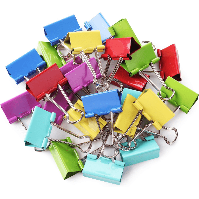 50pcs Plastic Document Fasteners 2-hole Paper Fasteners Binder Clips, Mixed  Colors