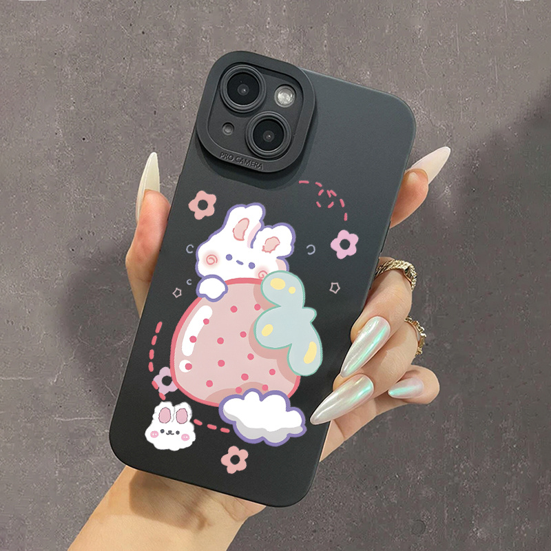 Cute Rabbit Graphic Pattern Phone Case Iphone 14 13 12 11 - Temu
