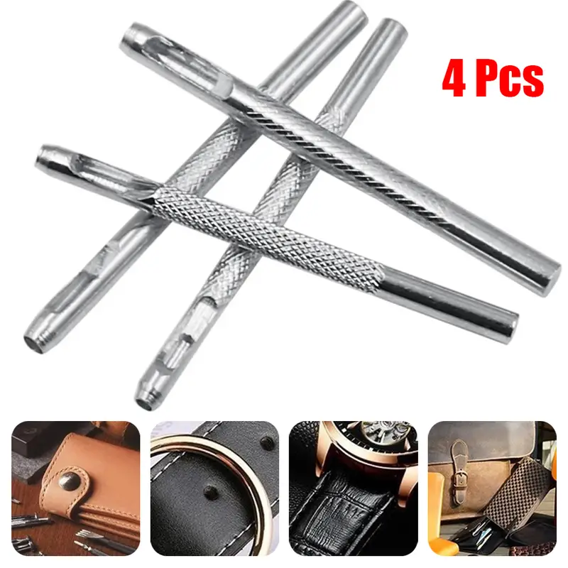 Round Leather Shape Hole Punch Kit Belt Hollow Diy Punch Set Metal Cutter  Tool For Watch Band Craft Clothing - Temu Germany