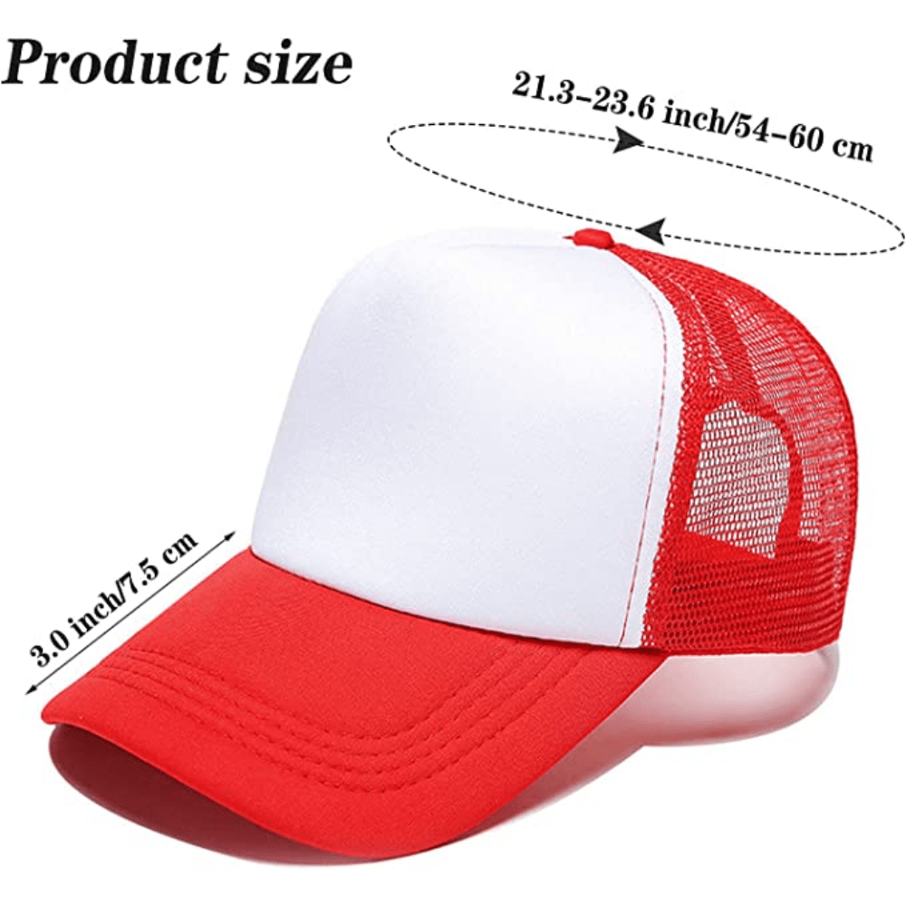 10pcs Sublimation Blank Trucker Hats Bulk Mesh Baseball Polyester Mesh Trucker Hat for Men and Women,Temu