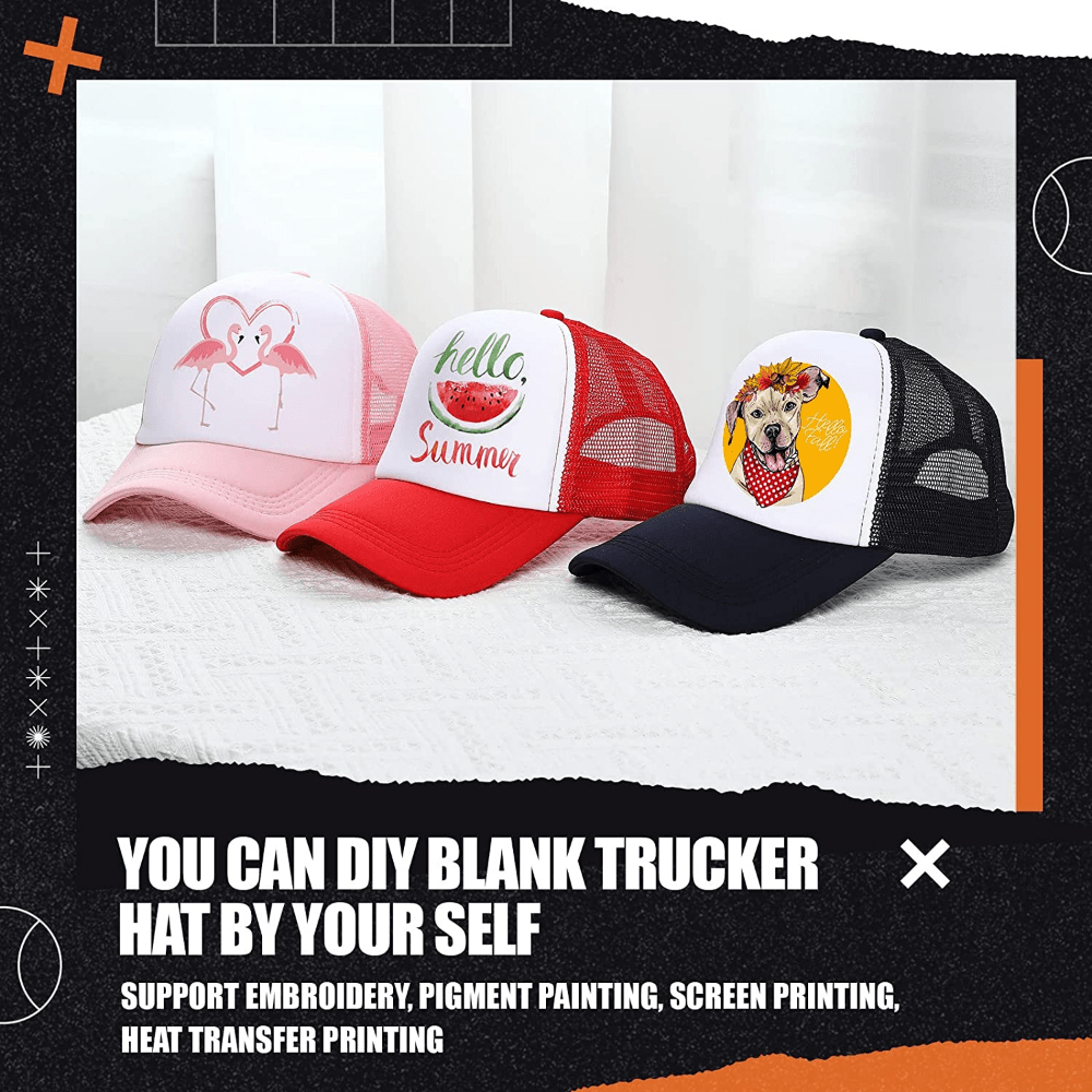 10pcs Sublimation Blank Trucker Hats Bulk Mesh Baseball Polyester Mesh Trucker Hat for Men and Women,Temu