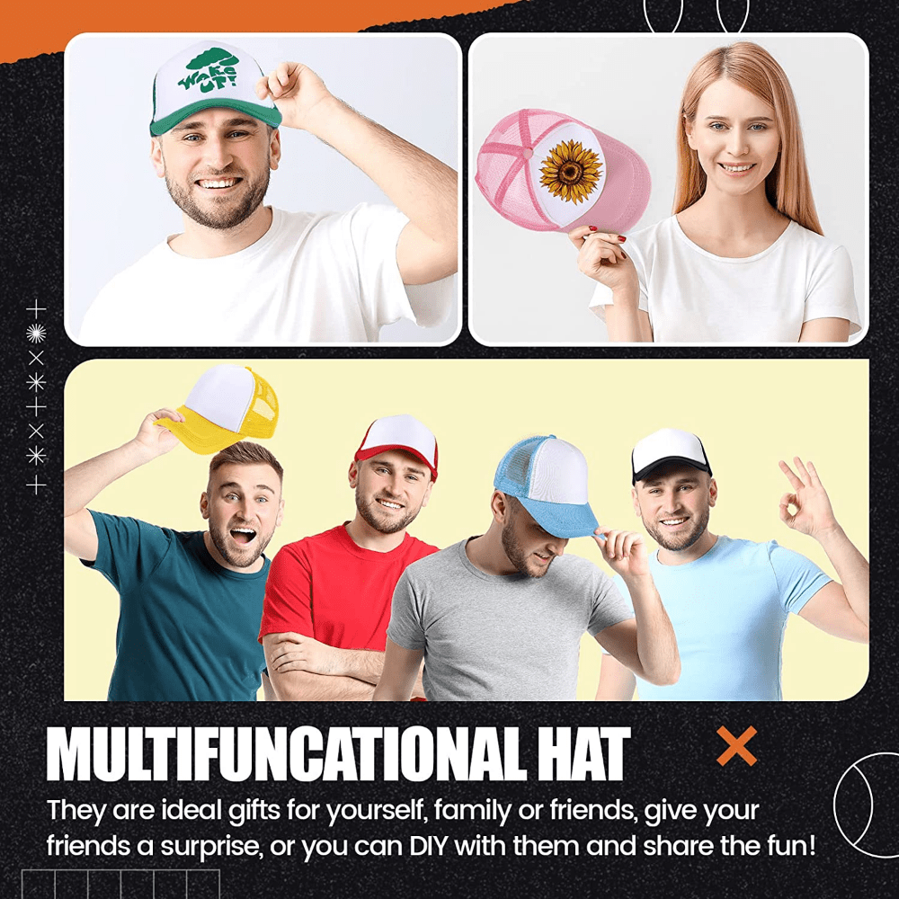10pcs Wear-resistant Comfortable Sublimation Hats Blank for Gift Option