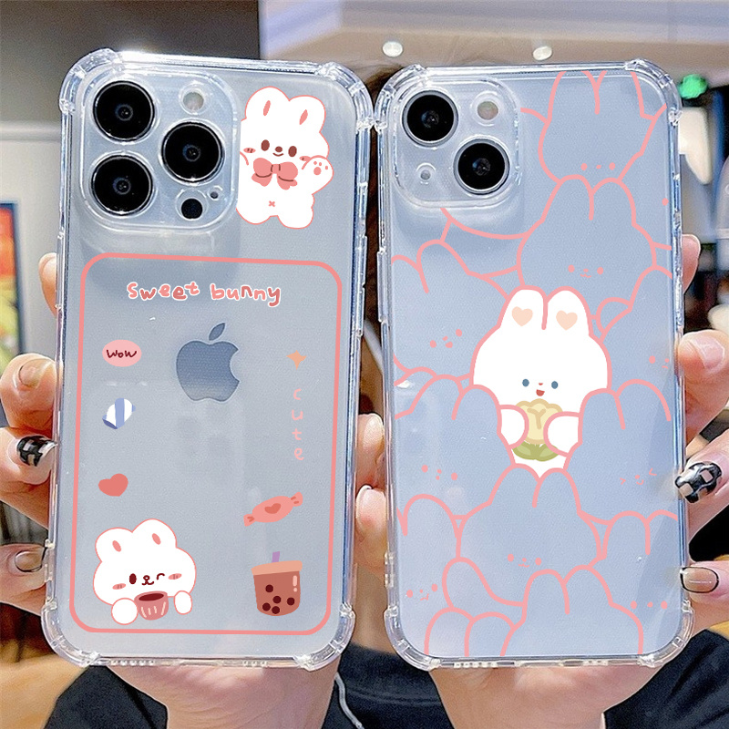 Funda Transparente Teléfono Diseño Oso Dibujos Animados - Temu