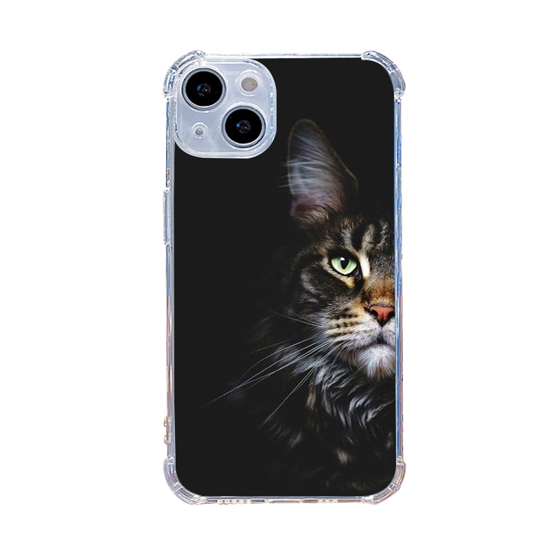 Black Cat Phone Case For Iphone 14 13 12 11 Pro Max X Xr Xs 7 8 Plus Clear  Silicone Bumper Transparent Hard Back Cover Bumper Cases Cover - Temu