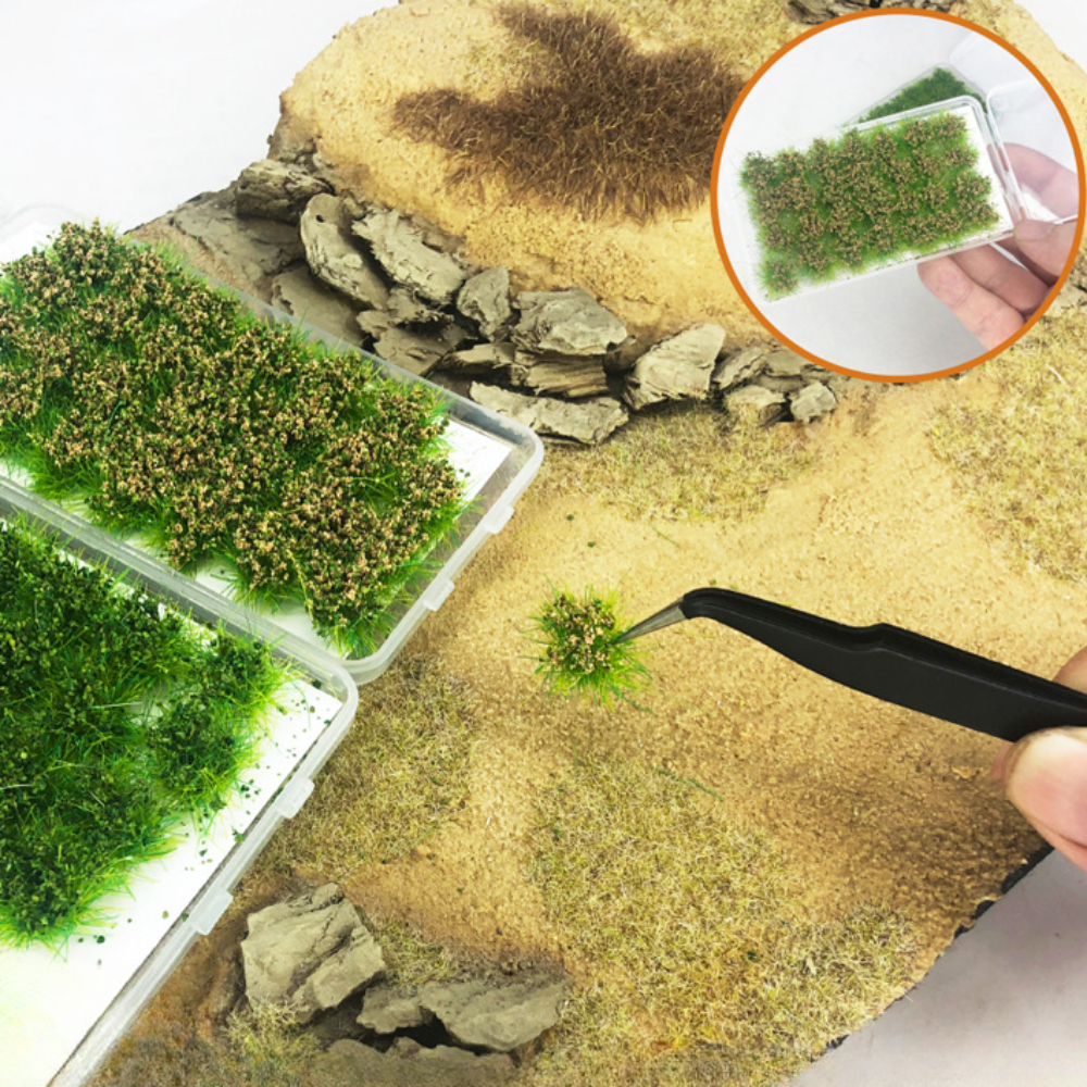  COOPHYA 1 Box Artificial Grass Diorama shrubs Winter Miniature  Landscape Decor Static Grass tuft Model Miniature basing Material Scenery  Model DIY self Adhesive Tufted Resin Static Flower : Home & Kitchen