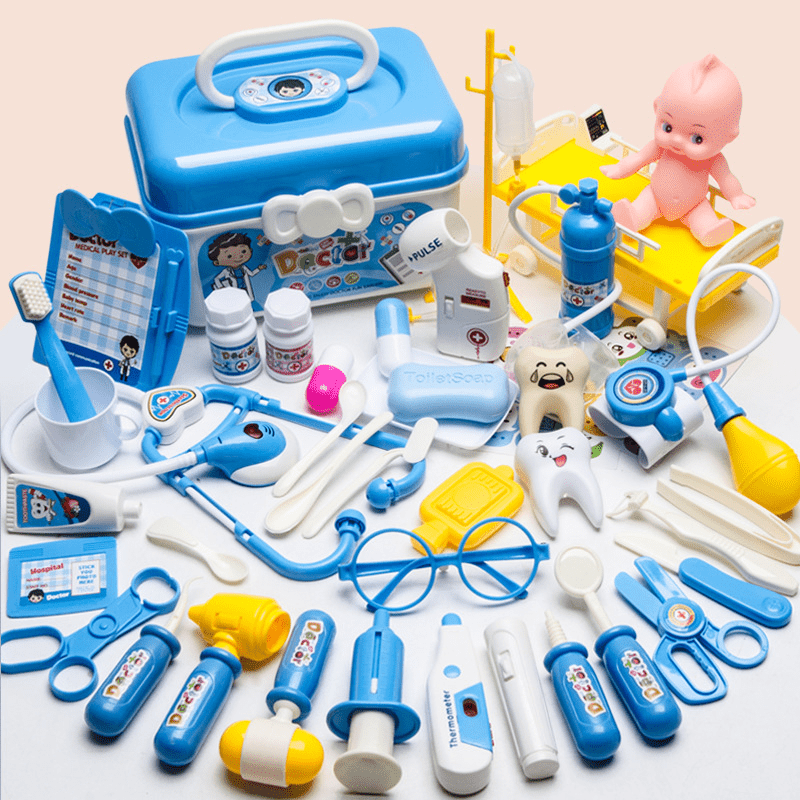7 unids/set de juguetes para ni?os, simulación de simulación de médico,  estetoscopio, juguetes para juegos de rol ZefeiWu 8390606861955