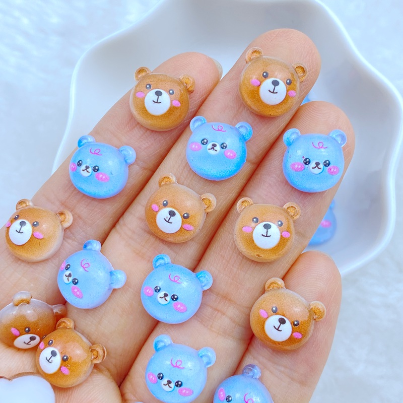 Wholesale Kawaii Nail Art Color Resin Bow Tie Teddy Bear Cartoon