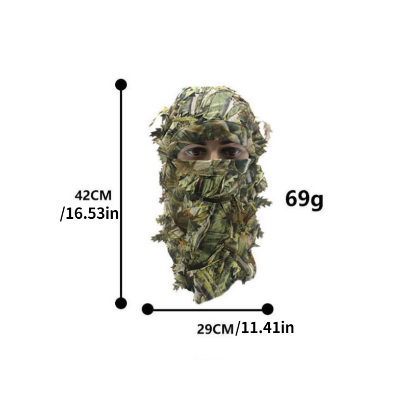  Ghillie Camouflage Leafy Hat 3D Full Face Mask