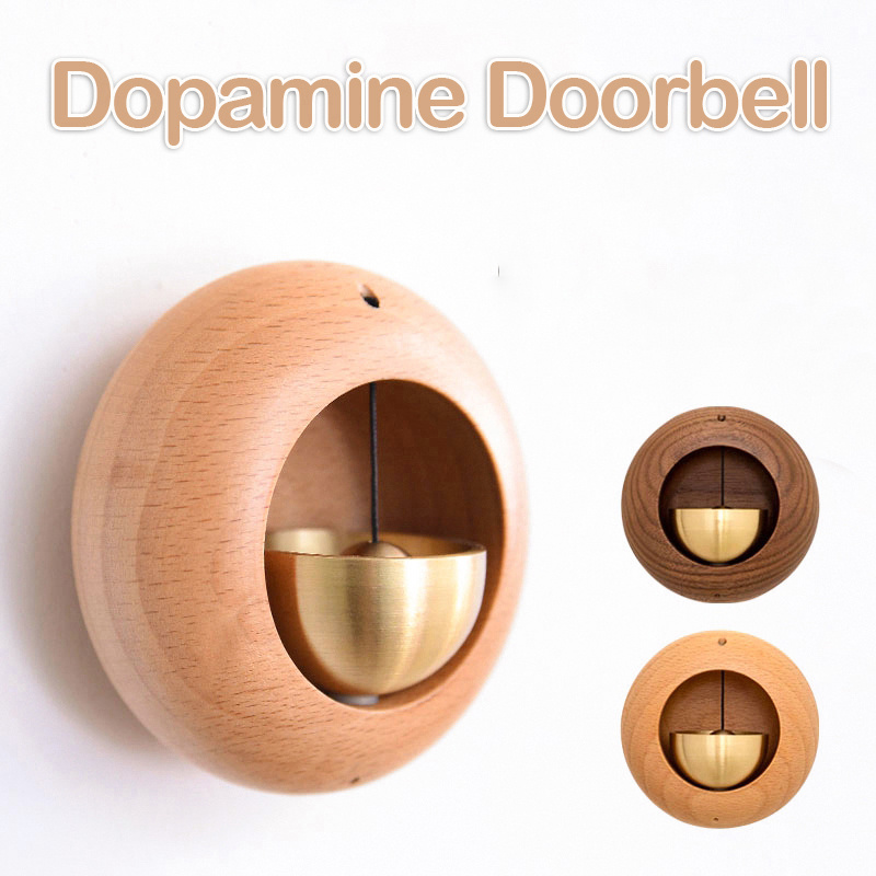 Sonnette de porte artisanale, cloche décorative à montage magnétique en bois,  sonnette de magasin de lumière d'entrée commerciale, adaptée à la porte,  fenêtre, réfrigérateur
