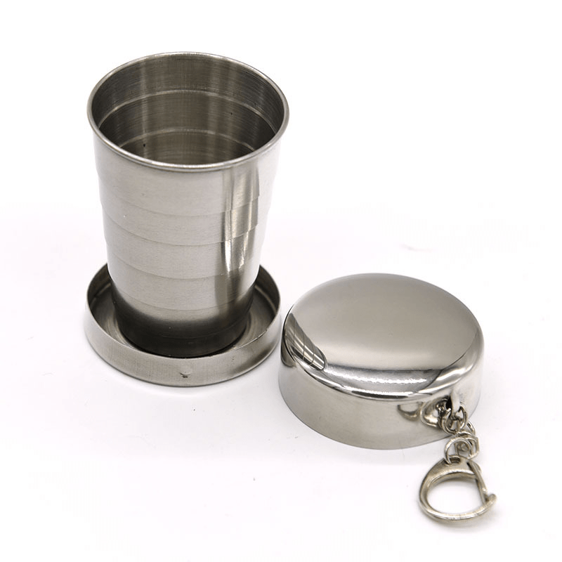 

Unisex Folding Drinking Cups, Outdoor Portable Metal Stainless Steel Retractable Water Cups