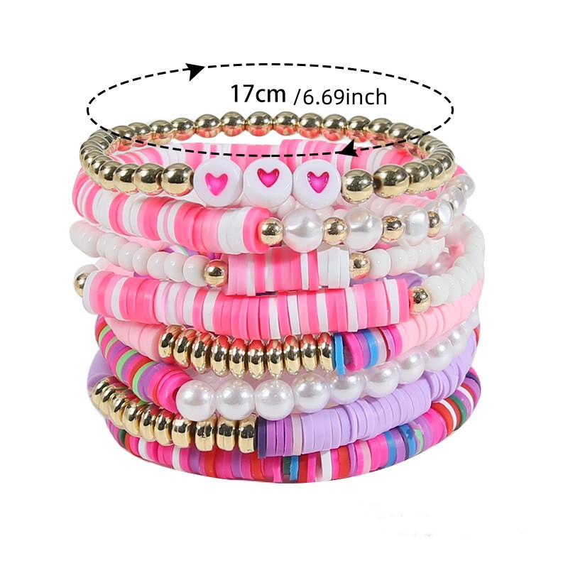 Bracelet Set 'Vintage Pink & Pearl