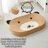 durable cat scratching pad with cute cartoon design and sisal hemp for long lasting use and happy cats