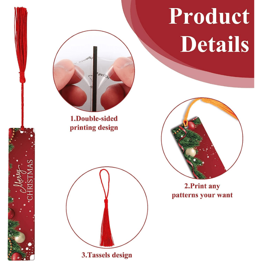 10 Pieces Sublimation Blank Bookmark Metal Blank Bookmarks with Hole and  Tassels Sublimation Blank Bookmarks to Decorate DIY Crafts for DIY Projects