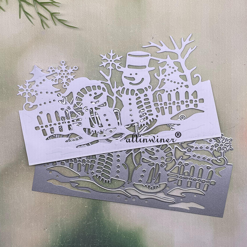 

1pc Christmas Snowman Frame Metal Cutting Dies Stencils Die Cut For Diy Scrapbooking Album Paper Card Embossing
