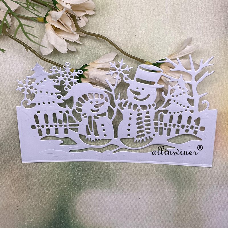 Matrice De Découpe Métal Noël - Motifs Bonhomme De Neige, Sapin, Boules - Pour Scrapbooking, Cartes, Gaufrage, DIY