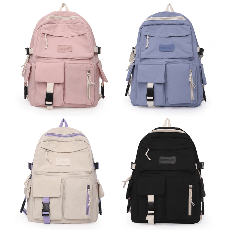 Color Contrast Laptop Backpack, Fashion Preppy Style School Bookbag, Casual  Versatile Nylon Travel Rucksack - Temu