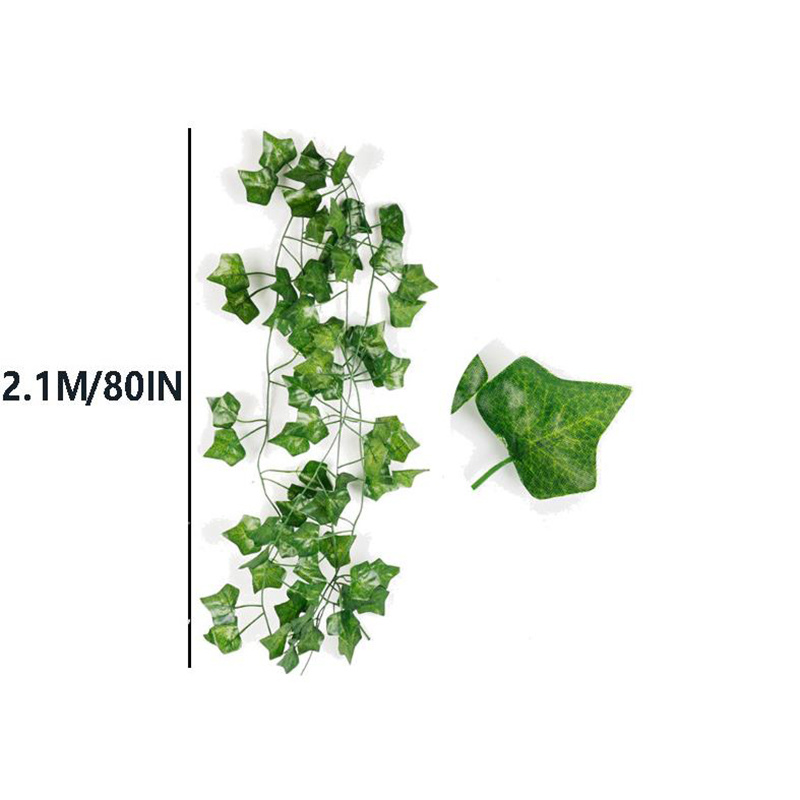 12 Pcs 2.1m Simulation Ivy Leaf Fake Vine Artificial Hanging Plants