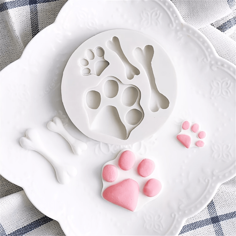 Dog Paw Bone Chocolate Molds 3d Silicone Molds Cute Puppy - Temu