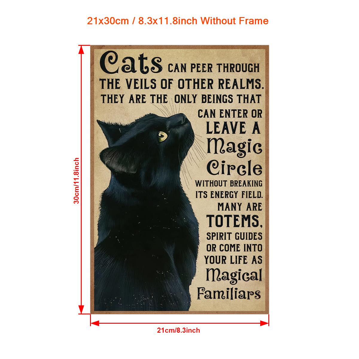 Abstract Canvas Painting Black Cat Magical Familiars - Temu