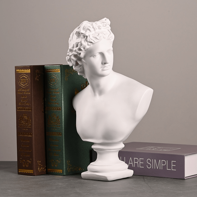 1pc Ancient Greek Mythology And Artemis Statue Sculpture - Room Artwork - Gypsum Replica - Wisdom Bust Statue - Resin Crafts