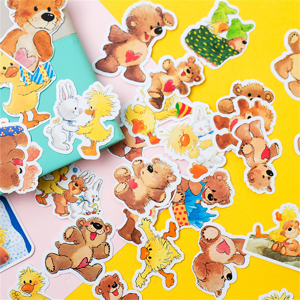 Colorful Cartoon Bear Stickers Pack Cute Polar Bear Stickers - Temu