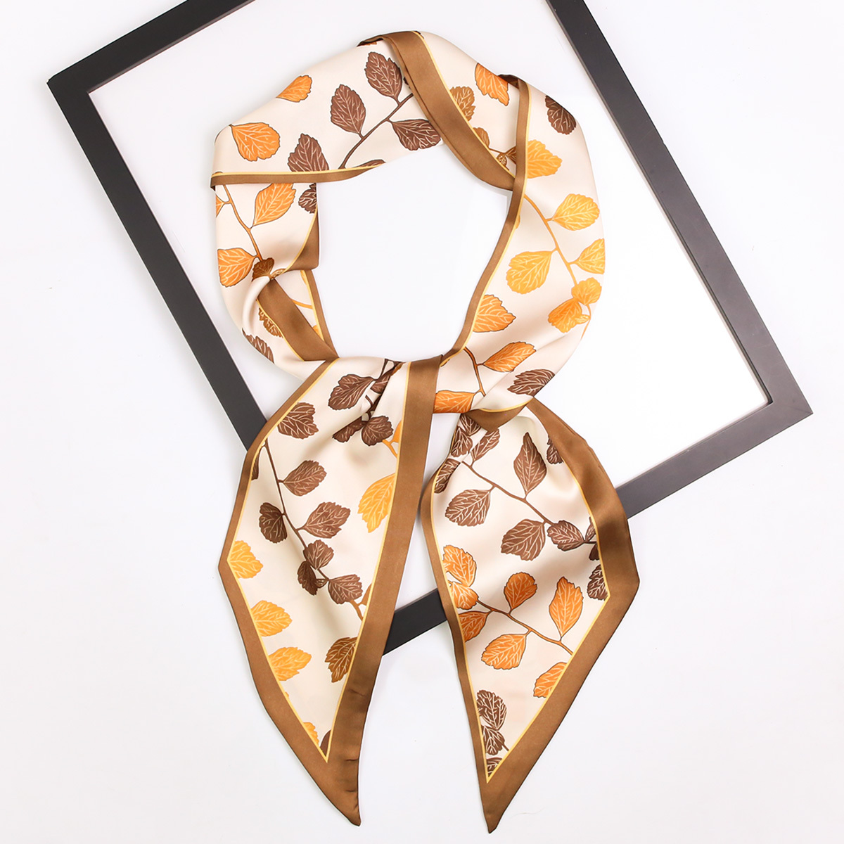 LOUIS VUITTON SCARF HEADBAND MALLES MONOGRAM + BROWN SCARF SILK