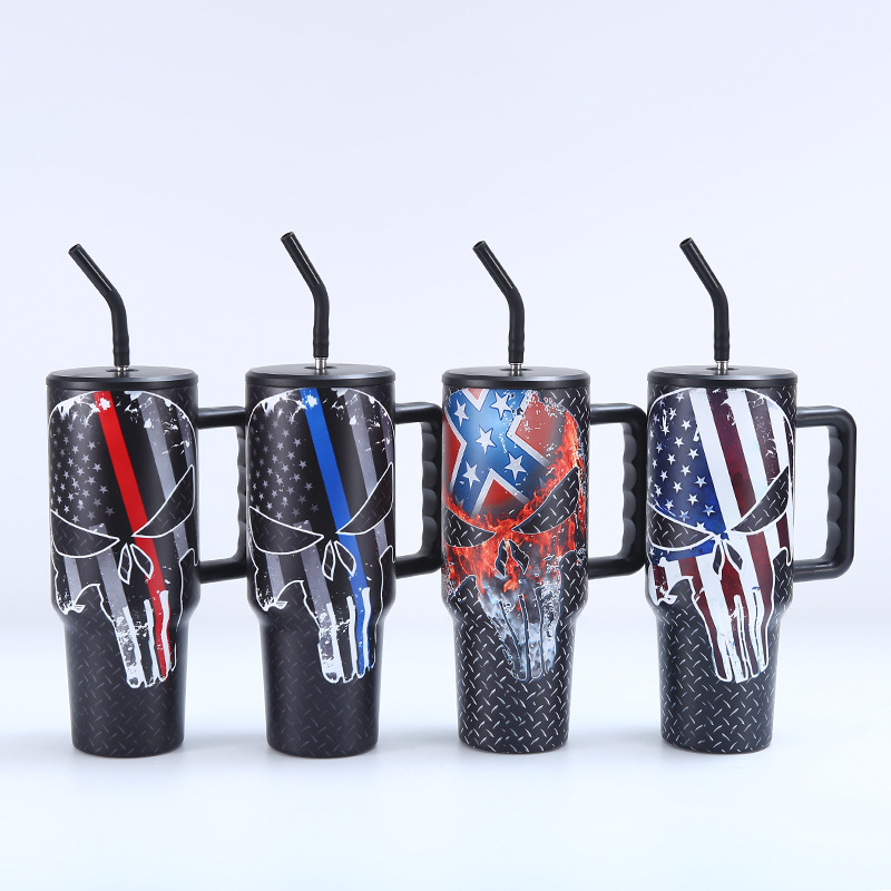 Skull Flower Tumbler With Lid Stainless Steel Water Bottle - Temu