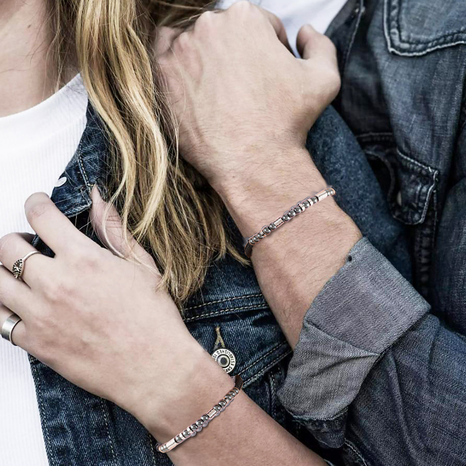 Morse Code Couple Adjustable Bracelet - Temu