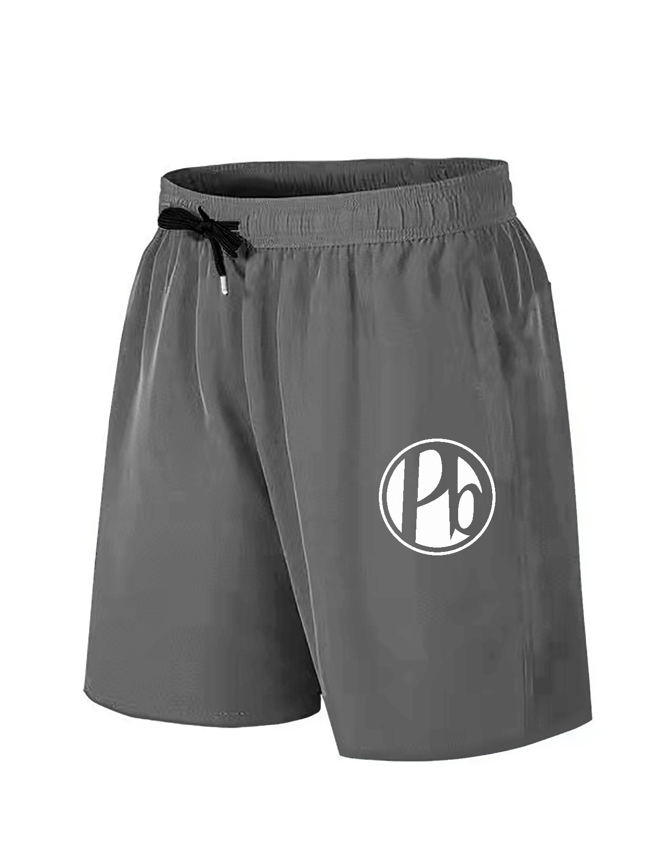 Men's Plus Size letter P B Print Solid Color Loose Shorts - Temu