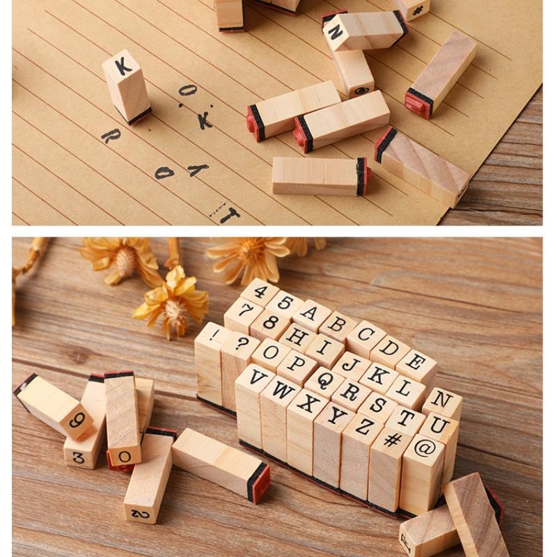 Wooden Rubber Stamps Kit, 36pcs Alphabet Rubber Stamps Letters and Symbols  Set, Craft Ink Stamp Stamper Seal Set with Wooden Storage Box - for Card  Making, DIY Planner, Scrapbooking and Arts 