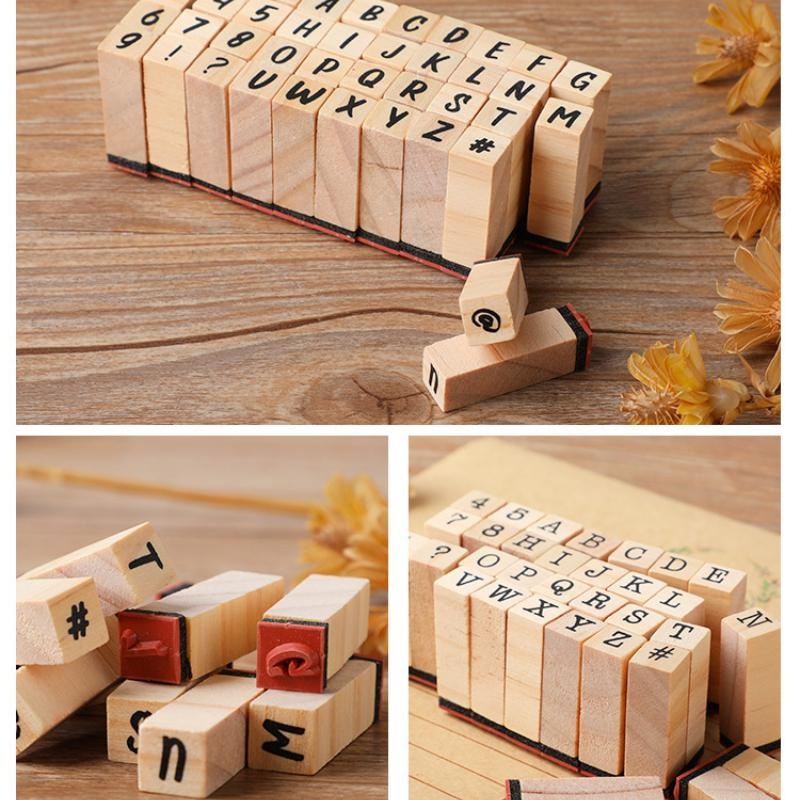 Alphabet Stamps Vintage Wooden Rubber Letter Number Symbol - Temu