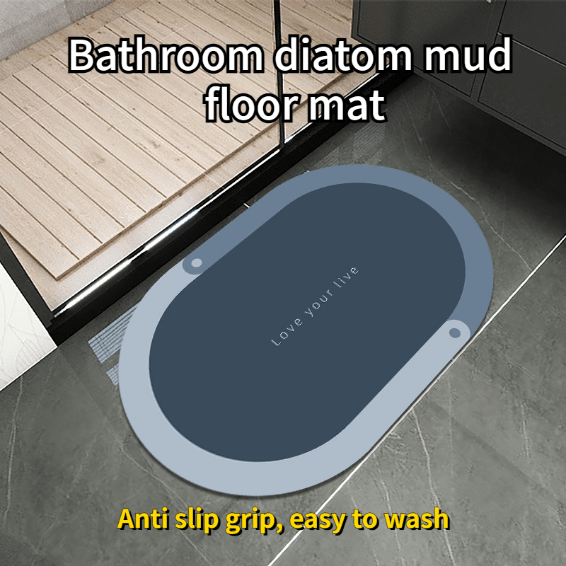 Non slip Bath Mat Soft Diatom Mud Oval Classic Foot Pad Bath - Temu