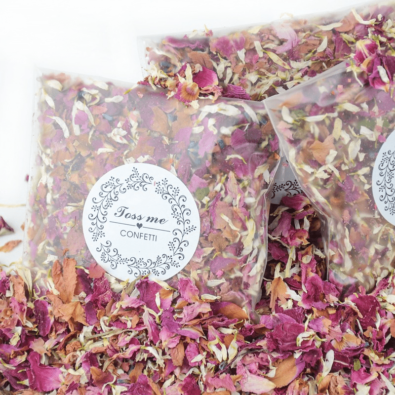

8 Packs, Natural Wedding Confetti Dried Flowers Rose Petals Floral Bridal Shower Birthday Party Wedding Decoration