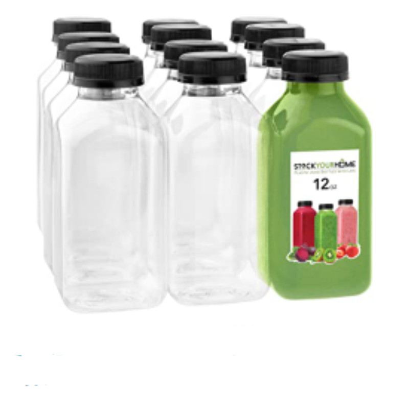 Plastic Juice Bottles With Reusable Clear Bottle With - Temu