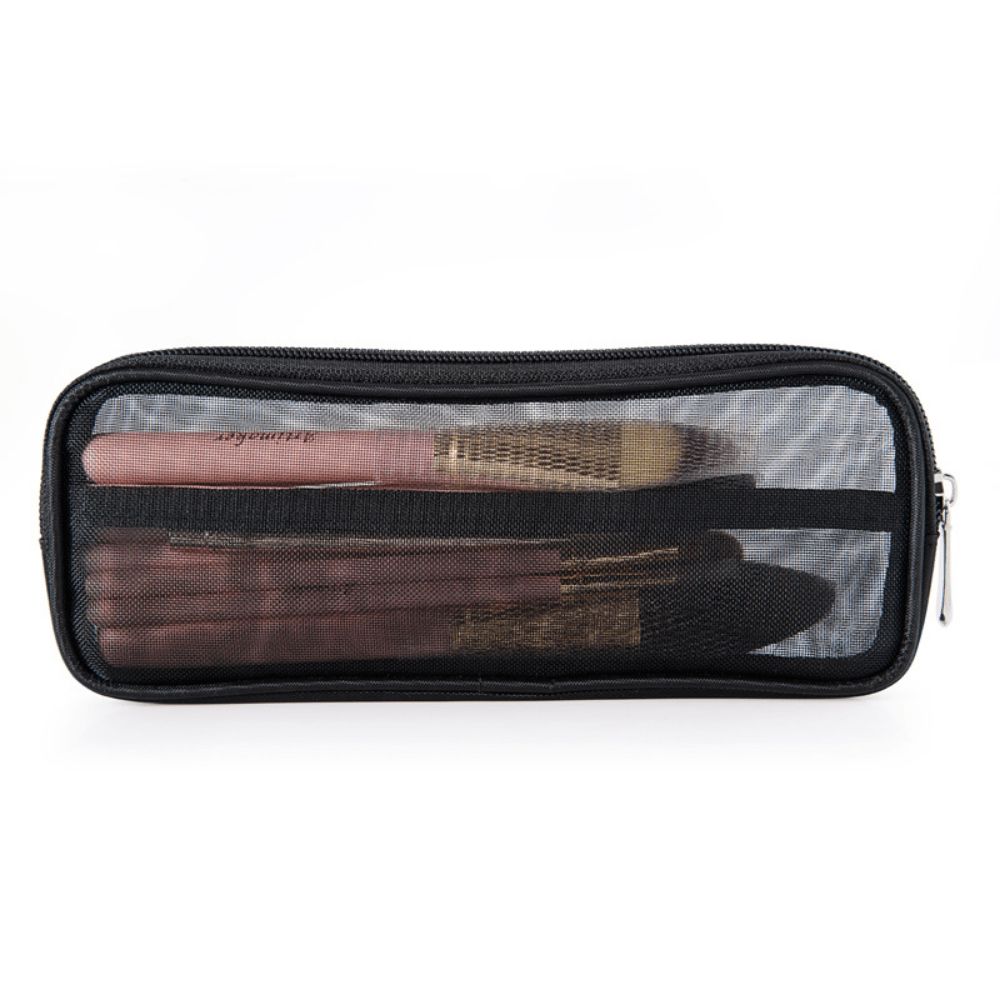 Mesh Makeup Bags Transparent Mesh Cosmetic Bag Portable Travel Organizing  Zipper Pouch Toiletries Makeup Pouches For Home Office Accessories Dorm