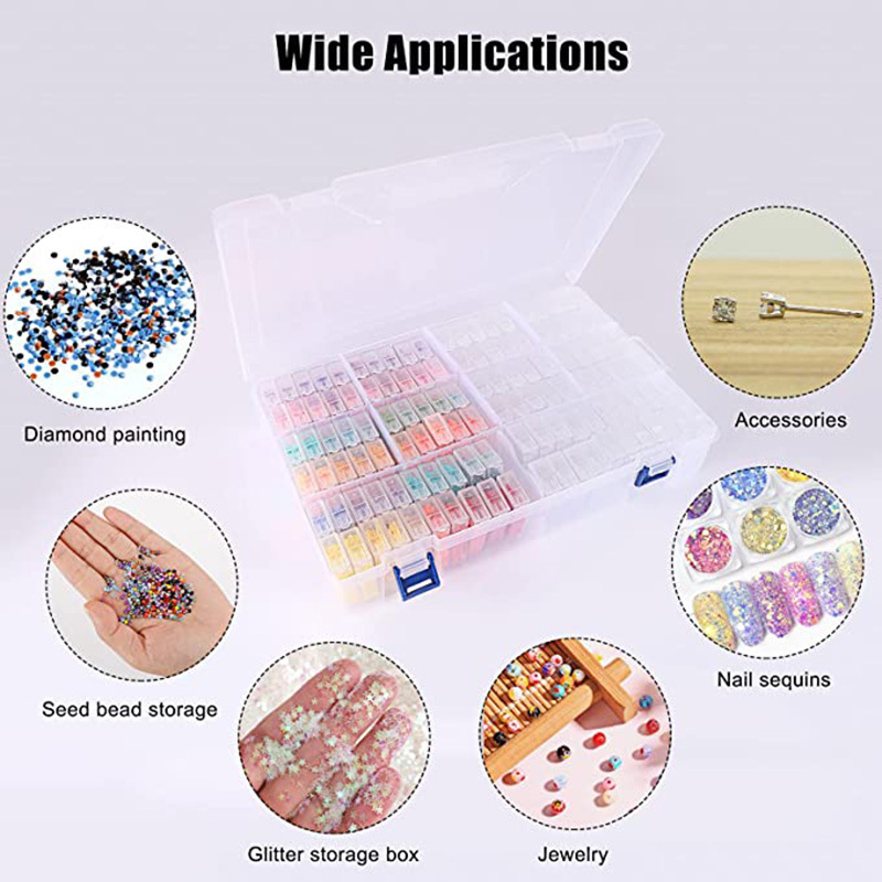 26 Pack Mini Clear Plastic Bead Storage Containers Organizers with Lids Diamond Painting Storage Cases for Small Items Jewelry Beads Art Accessories