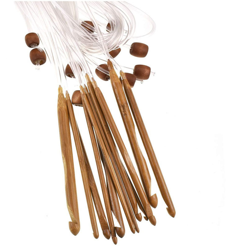 Bamboo Wooden Crochet Hooks Set of 12 Handmade 3mm 3.5mm E-4 4mm G