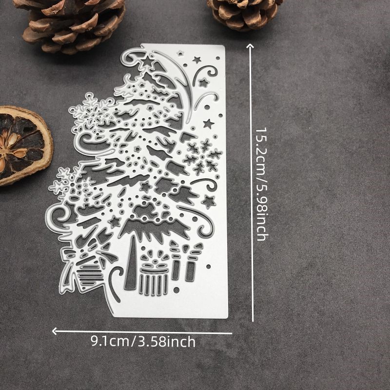 Christmas Tree Gift Frame Metal Cutting Dies Stencils For Diy Scrapbooking Decorative Embossing Handcraft Die Cutting Template