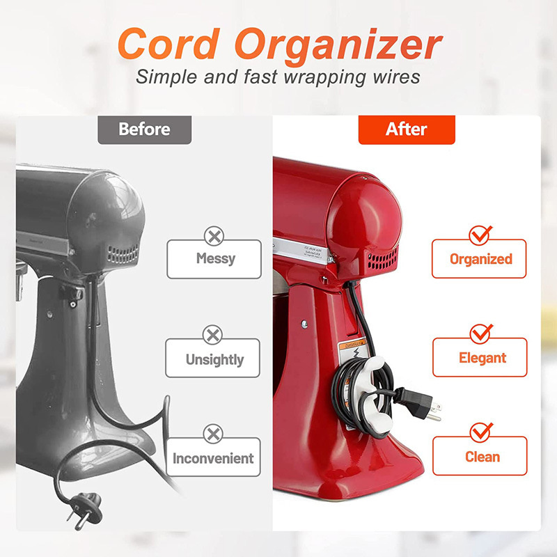 2 PCS Cord Organizer for Appliances, Cord Wrapper Cord Holder