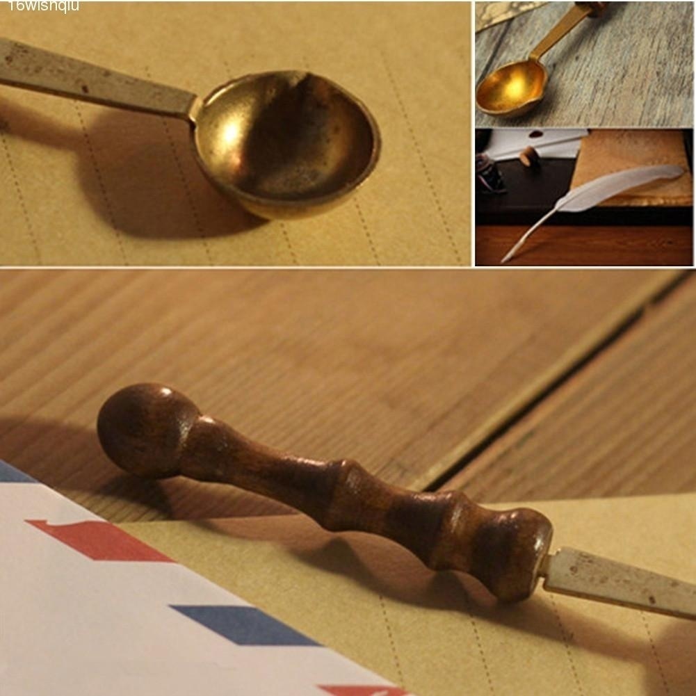 Antique Copper Sealing Wax Spoon Wax Stamp Spoon Vintage Anti-hot Durable  for Craft Wax Seals DIY;Antique Copper Sealing Wax Spoon Wax Stamp Spoon  Vintage Anti-hot Durable 