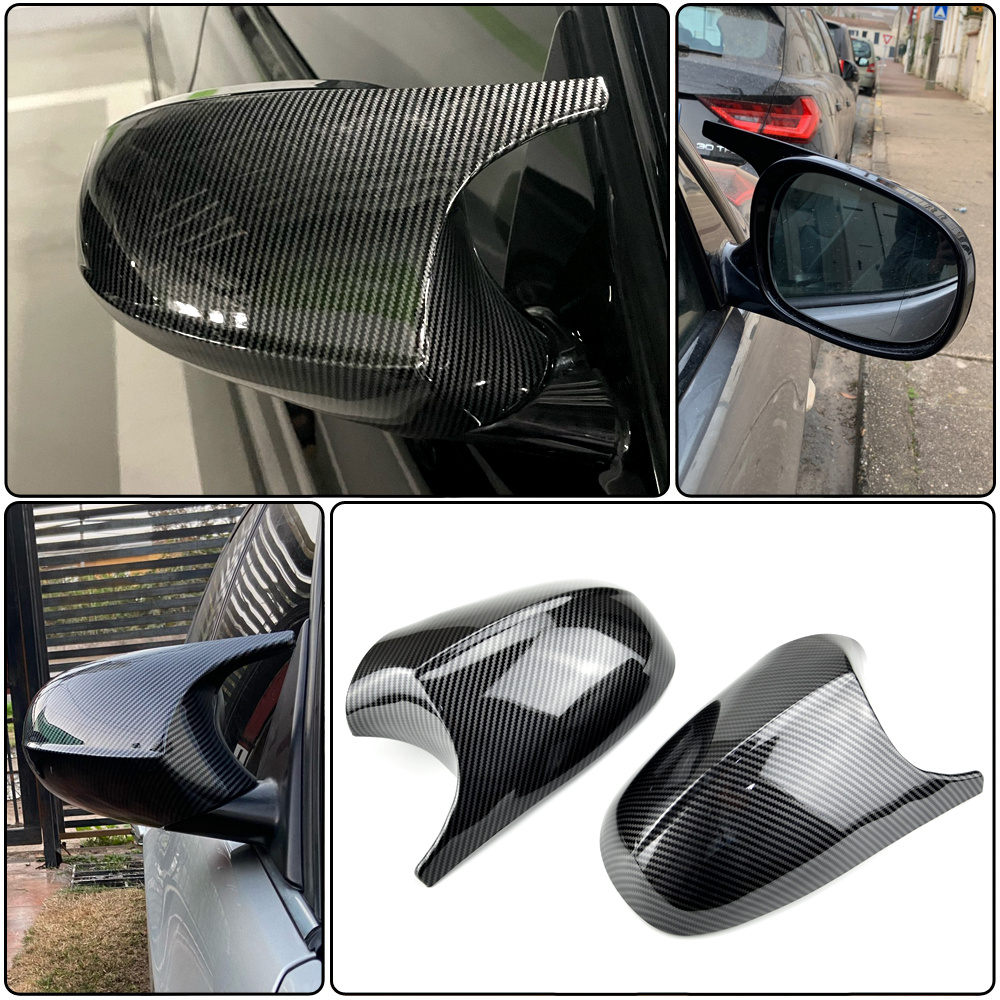  XDSMGS Cubierta de espejo retrovisor de automóvil, accesorios  deportivos modificados de fibra de carbono negro, 2 piezas, para BMW serie 1  3 E81 E82 E87 E88 E90 E91 E92 E93 : Automotriz