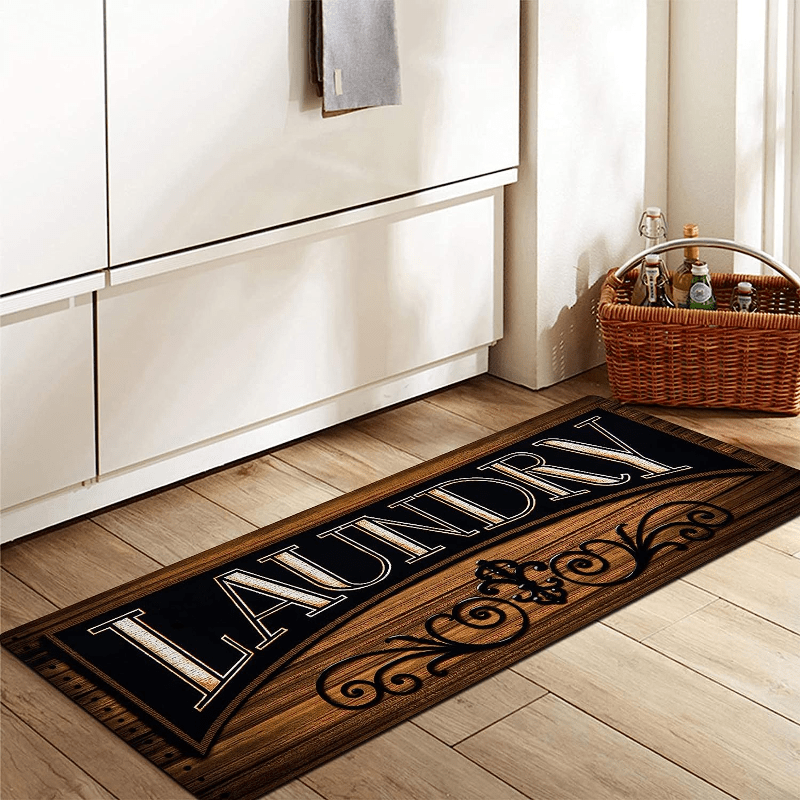 Laundry Room Runner Rug - Farmhouse Kitchen Floor Mat,Washable Area Rug,Non-Slip  Doormat Entrance Rug for Laundry Room,Mudroom,Kitchen,Washroom and Entryway  