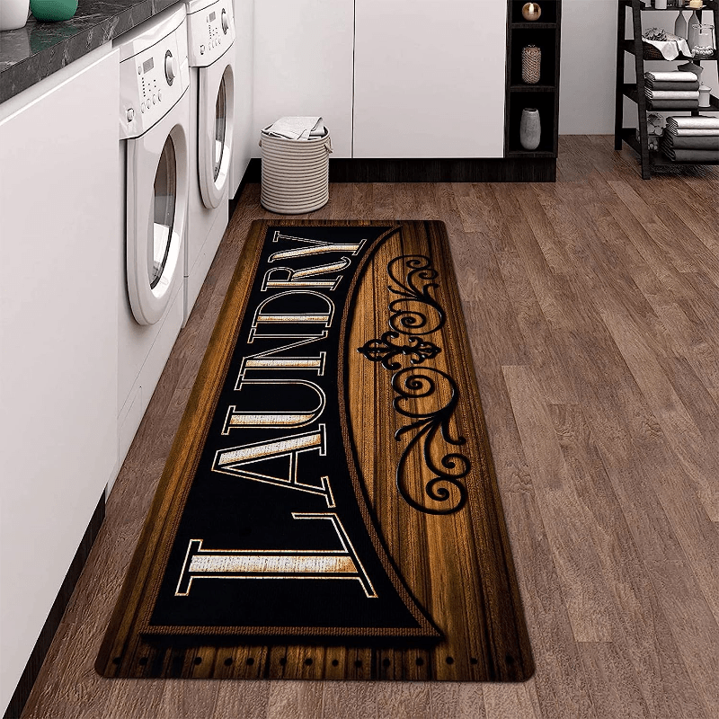 Laundry Room Runner Rug - Farmhouse Kitchen Floor Mat,Washable Area Rug,Non-Slip  Doormat Entrance Rug for Laundry Room,Mudroom,Kitchen,Washroom and Entryway  