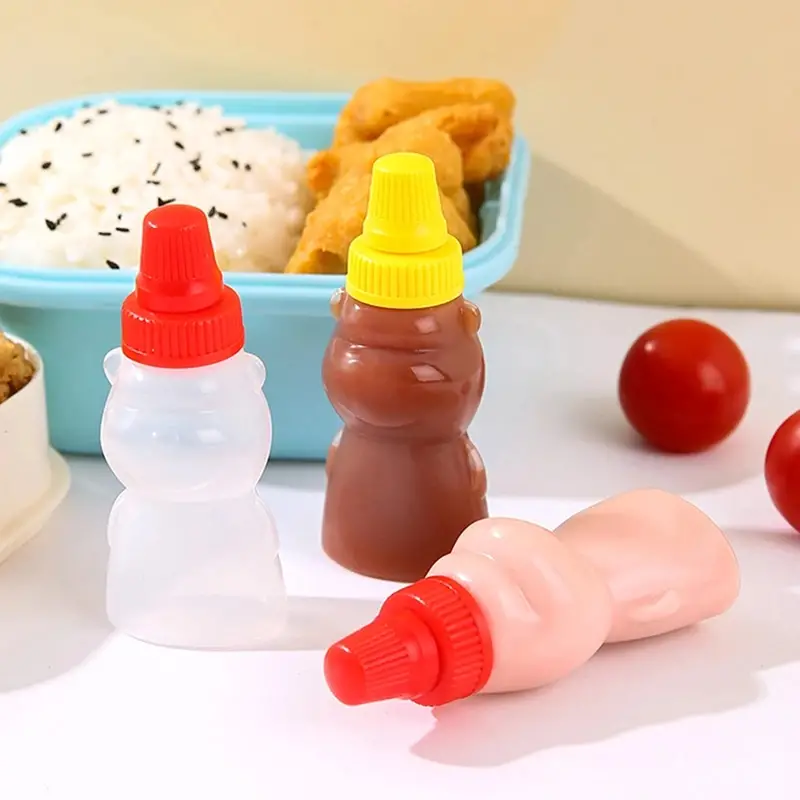 Mini Bear Seasoning Bottle Portable Ketchup Bottle Salad Dressing Container  For Bento Lunch Box Kitchen Accessories - Temu