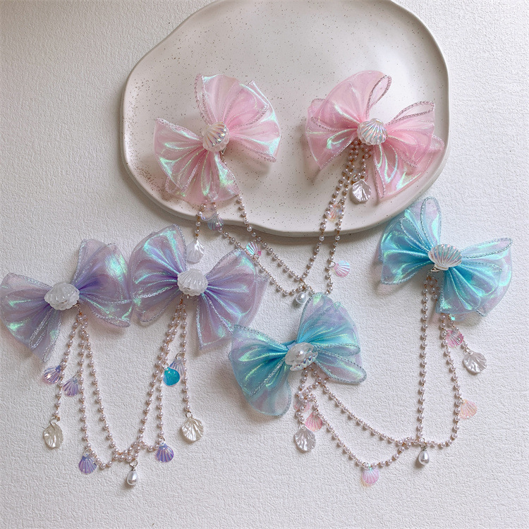 Shell Hair Accessories Chain Clips for Woman Girls 