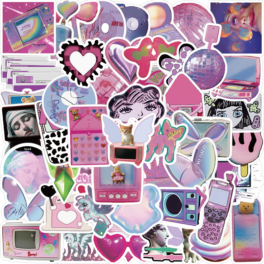 50Pcs Purple Stickers Aesthetic Scrapbook Stickers Cute Sticker Vinyl  Sticker for Water Bottles, Computer Waterproof ok