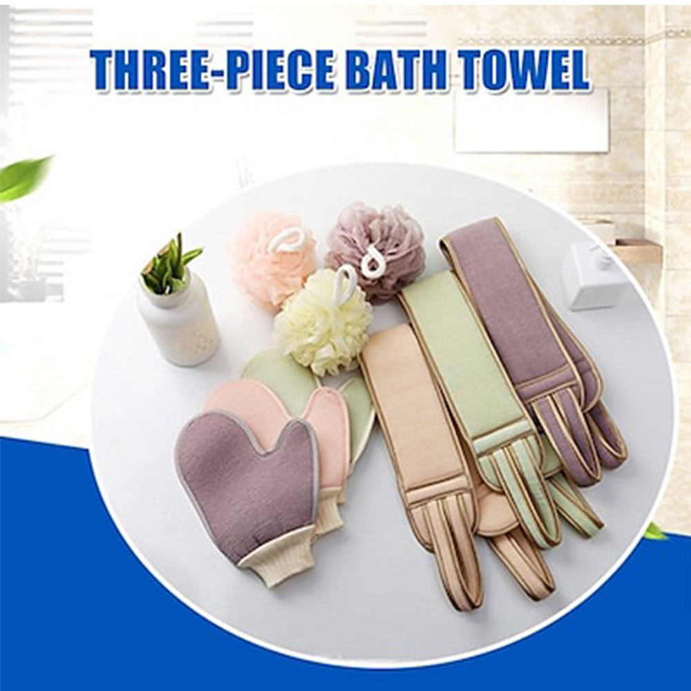 3PCS/Set Body Cleaning Washcloth Soft Brush Home Hotel Bathroom