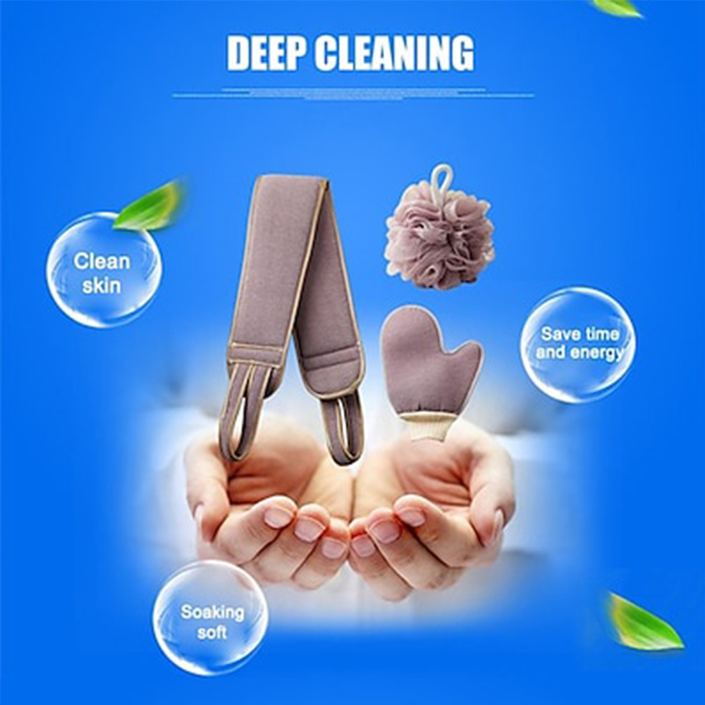 3PCS/Set Body Cleaning Washcloth Soft Brush Home Hotel Bathroom