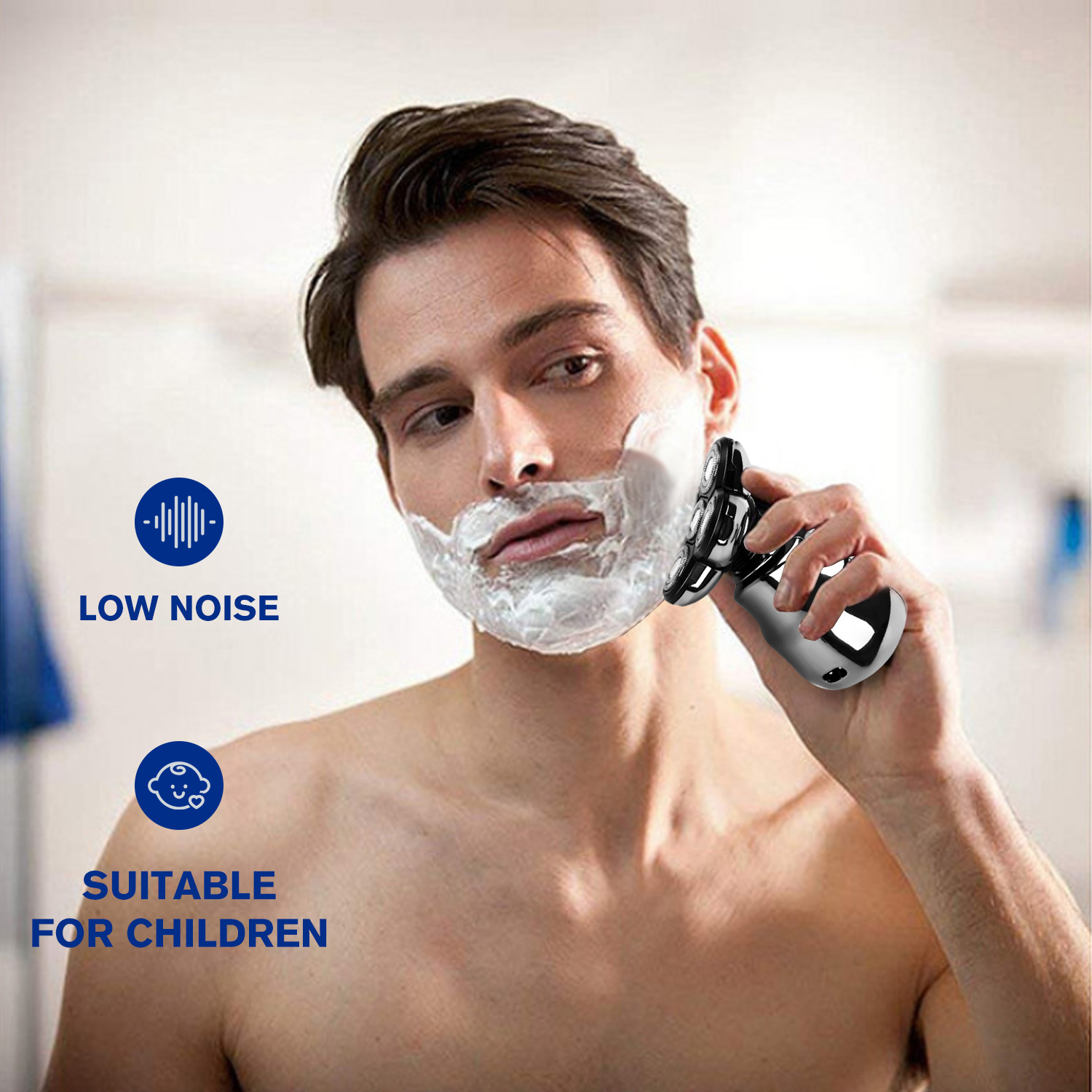 Afeitadoras de cabeza para hombres calvos, máquina de afeitar rotativa  eléctrica 9D, multifuncional, afeitadora de cabeza calva para hombre