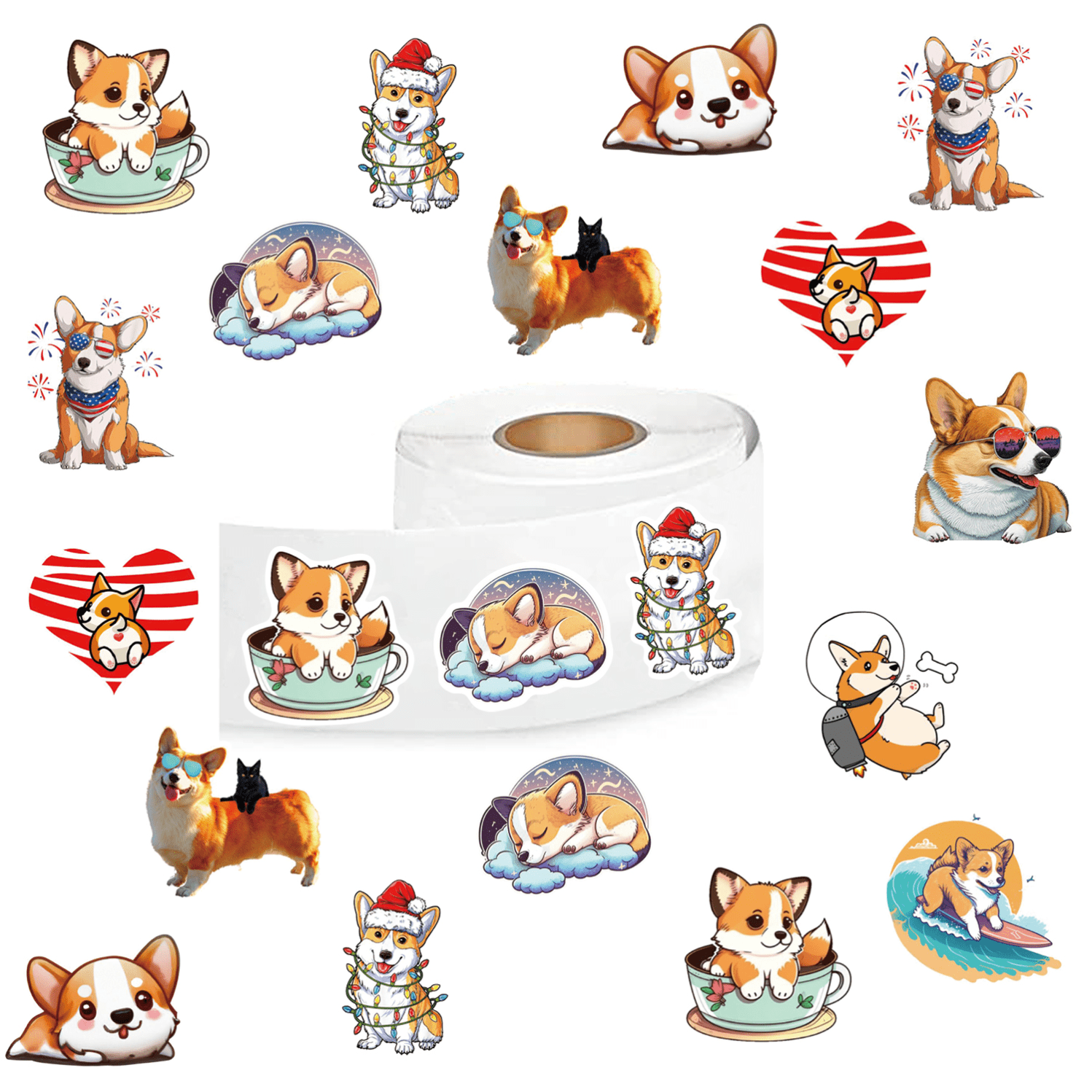 Dog Stickers Cute Cartoon Dogs Realistic Dogs Waterproof - Temu